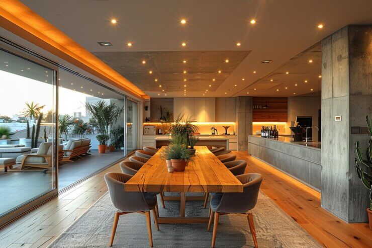dining room with natural lights
