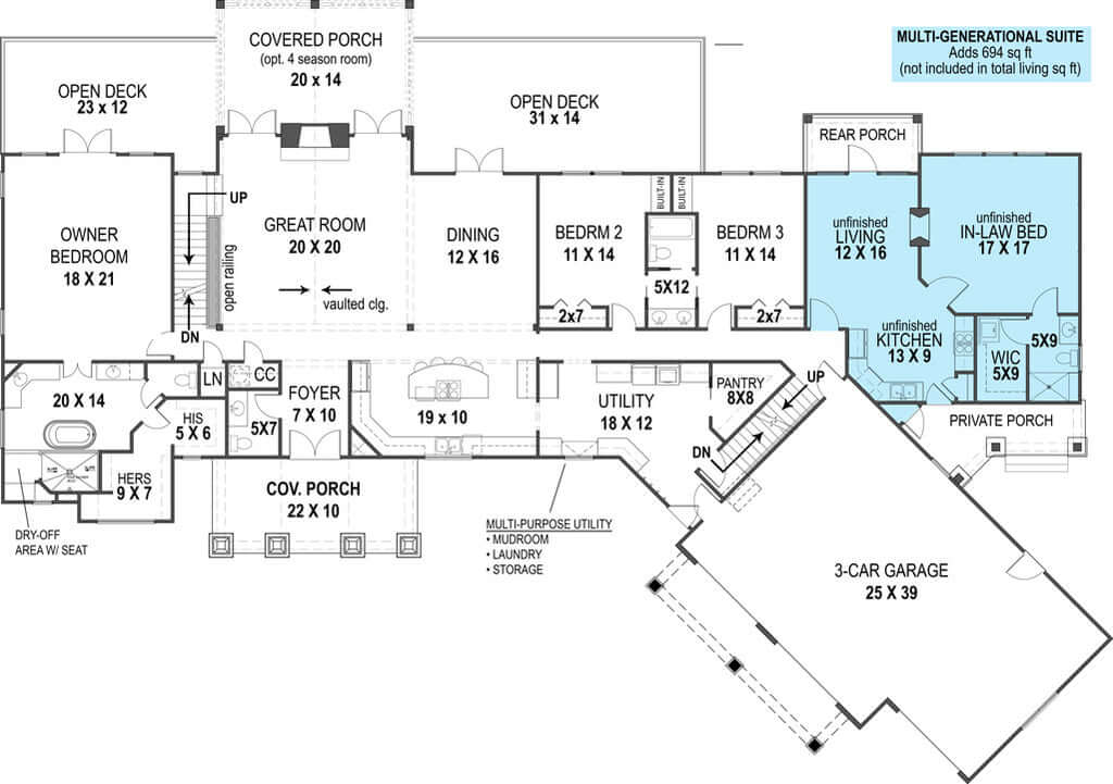 multigenerational house layout plan