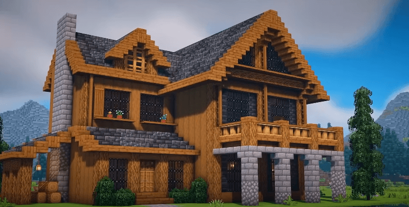 minecraft wooden house