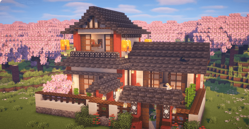 japanese style house in minecraft