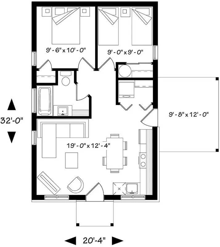 600 sq. ft. house drawing