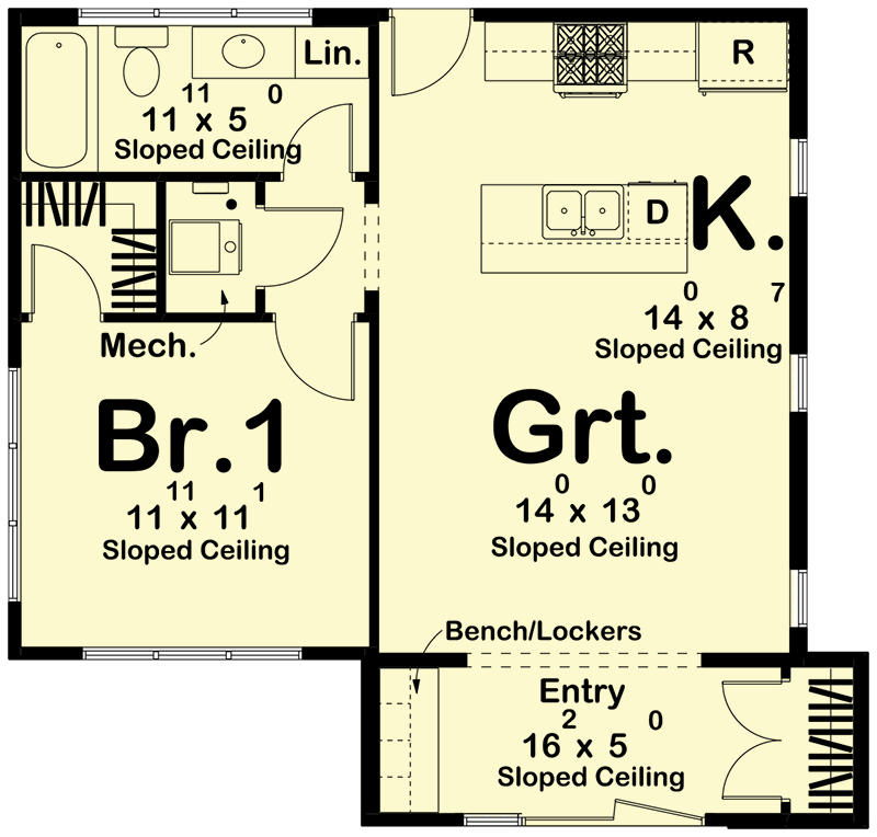 675 sq.ft. house plan