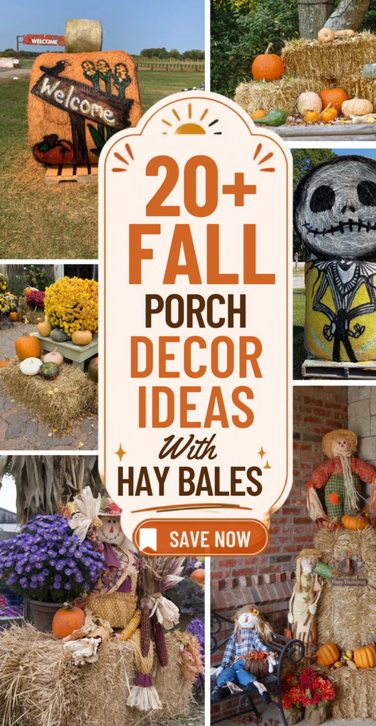 Fall Porch Decor Ideas With Hay Bales